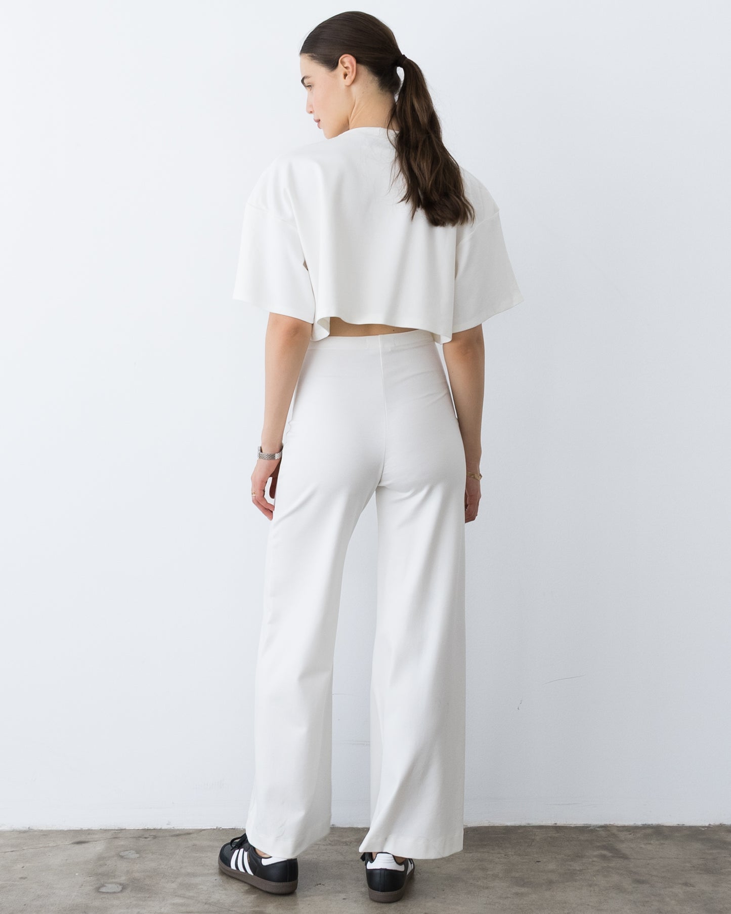 Off-White Ponte Knit Crop Top