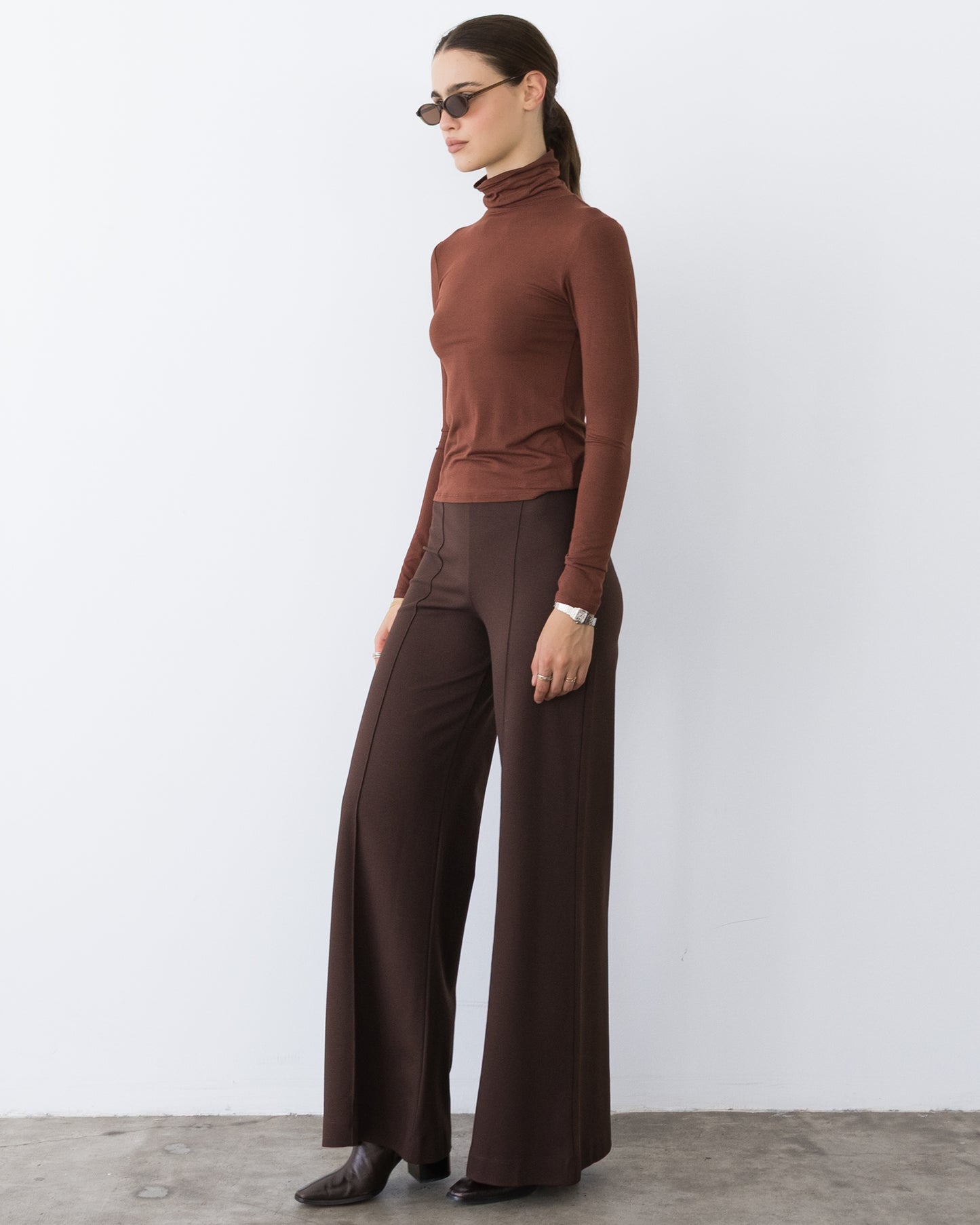 Cocoa Modal Fitted Long Sleeve Tee