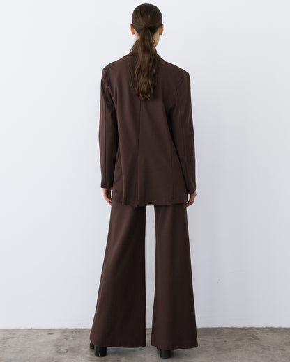 Chocolate Ponte Knit Oversized Blazer