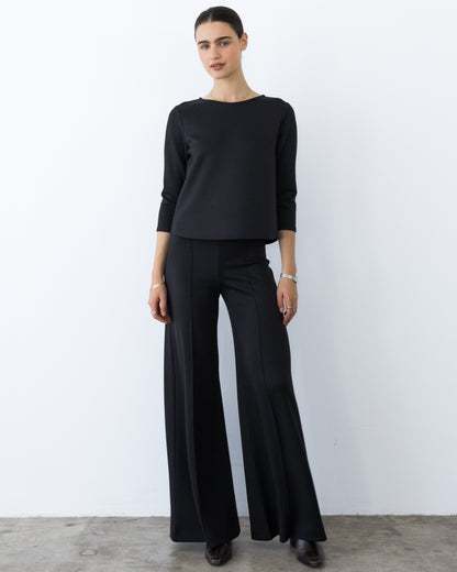 Black Scuba Standard Wide Leg Pant