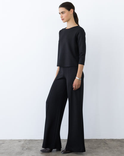 Black Scuba Standard Wide Leg Pant