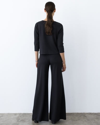 Black Scuba Standard Wide Leg Pant