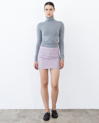 Lilac Vegan Leather Mini Skirt