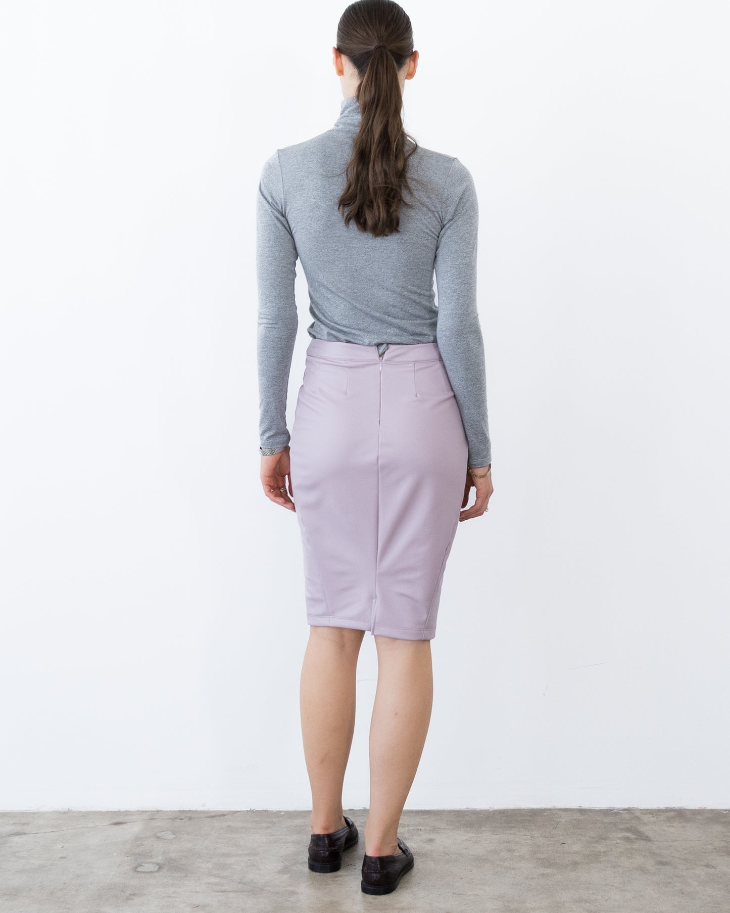 Lilac Vegan Leather Pencil Skirt