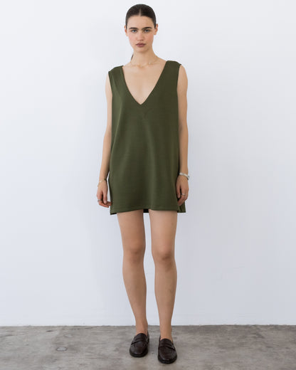 Olive Scuba Party Dress