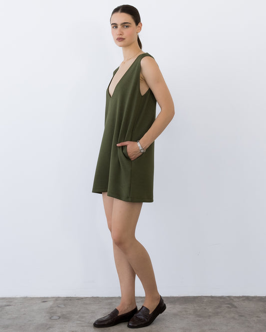 Olive Scuba Party Dress