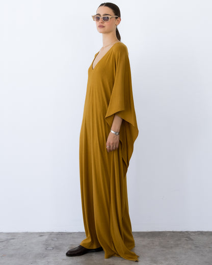 Saffron Sweater Knit Long Caftan