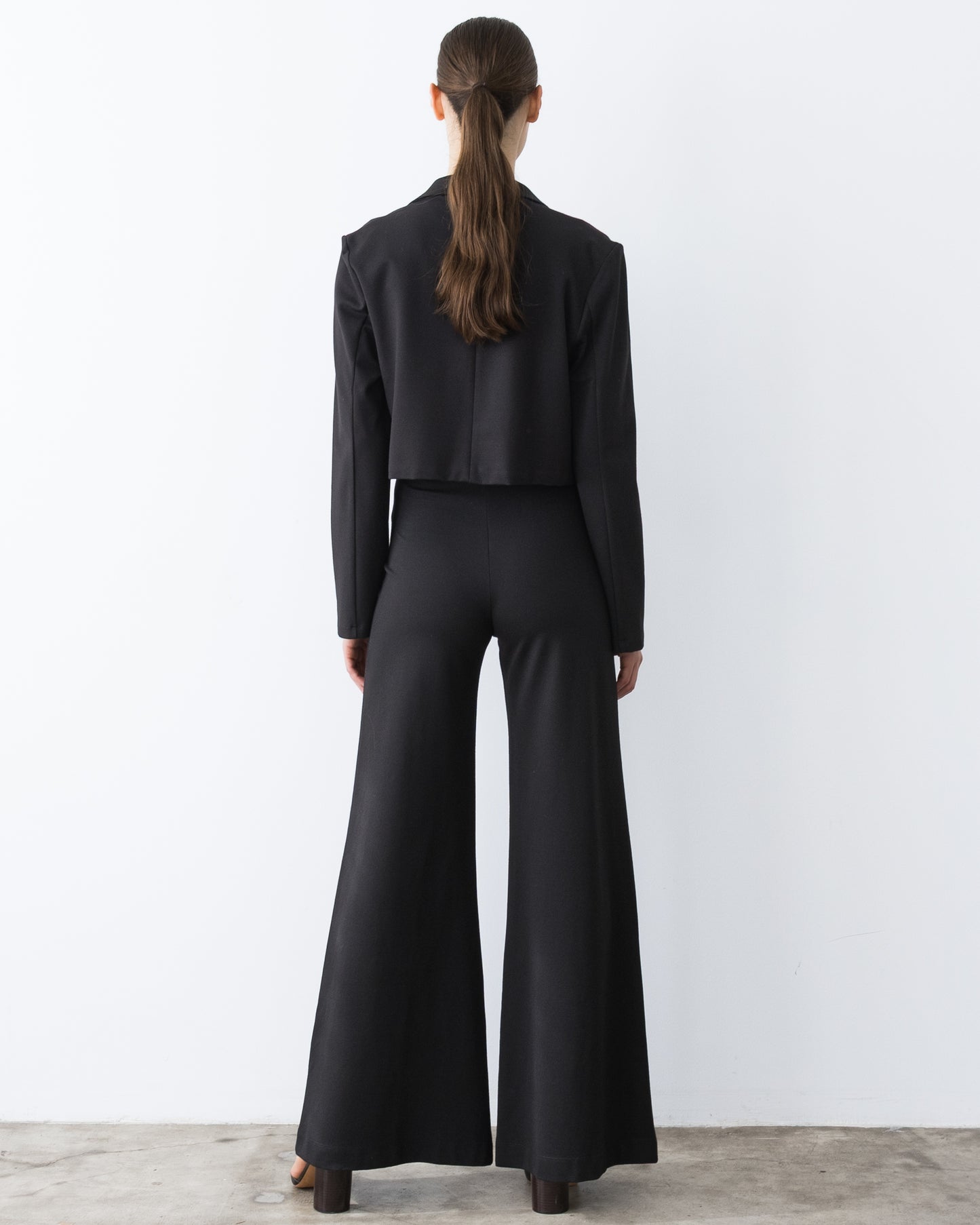 Black Ponte Knit Boxy Blazer – view 4