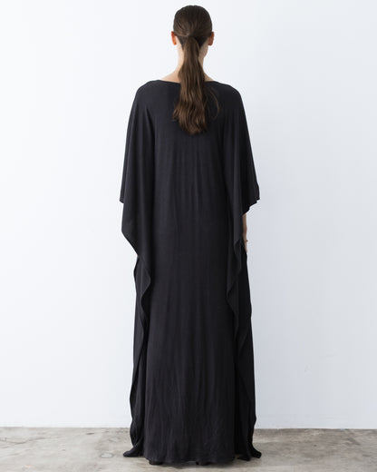 Black Sweater Knit Long Caftan
