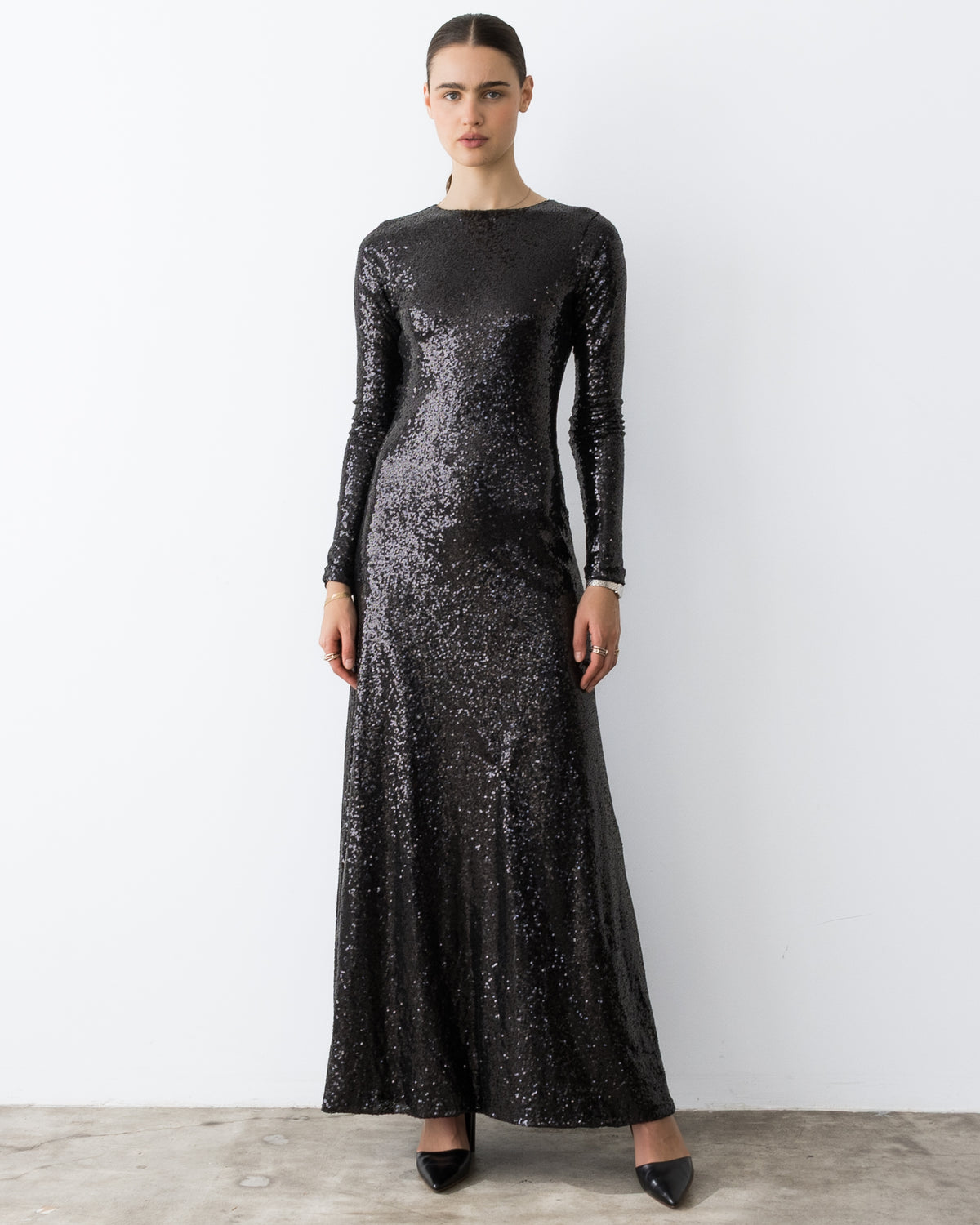 Black Sequin Kate Dress