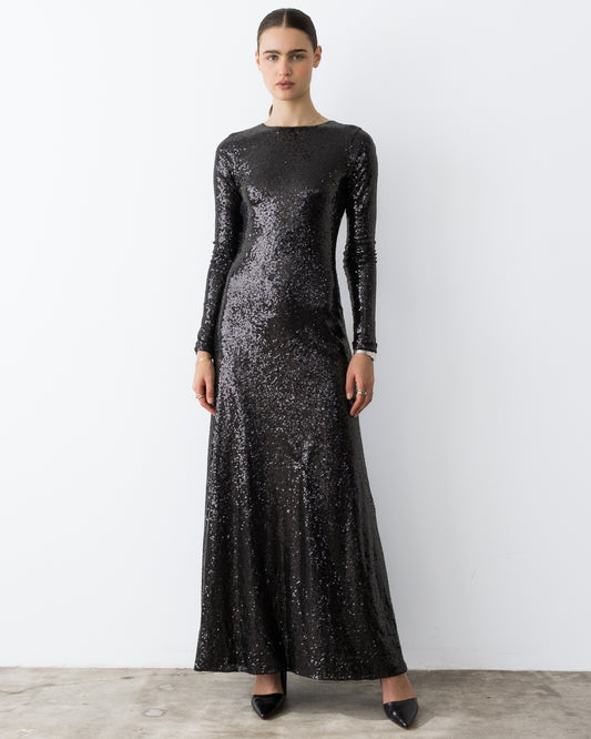 Black Sequin Kate Dress