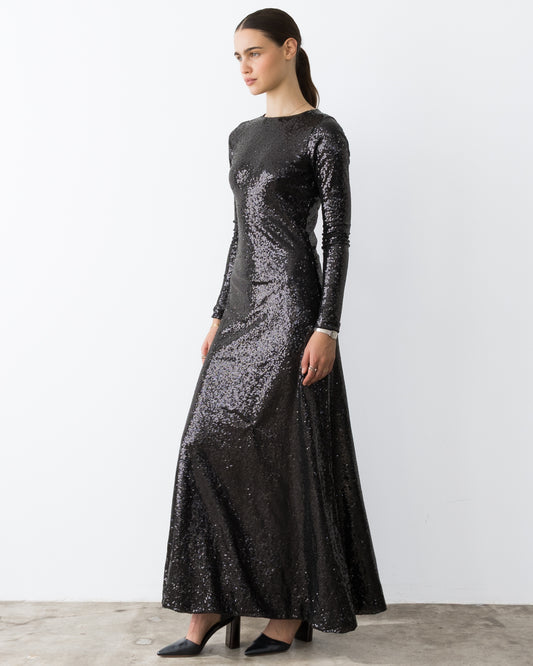 Black Sequin Kate Dress