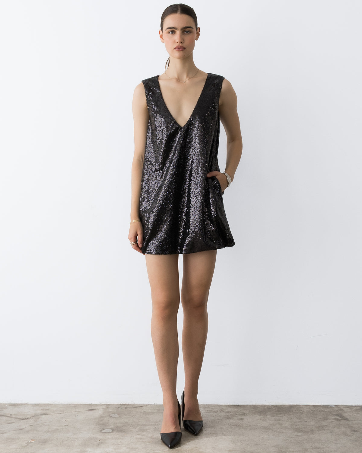 Black Sequin Party Dress