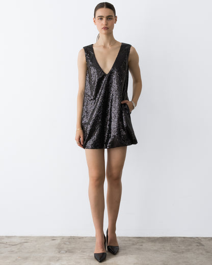 Black Sequin Party Dress
