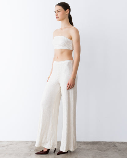 Ivory Sequin Bandeau Top