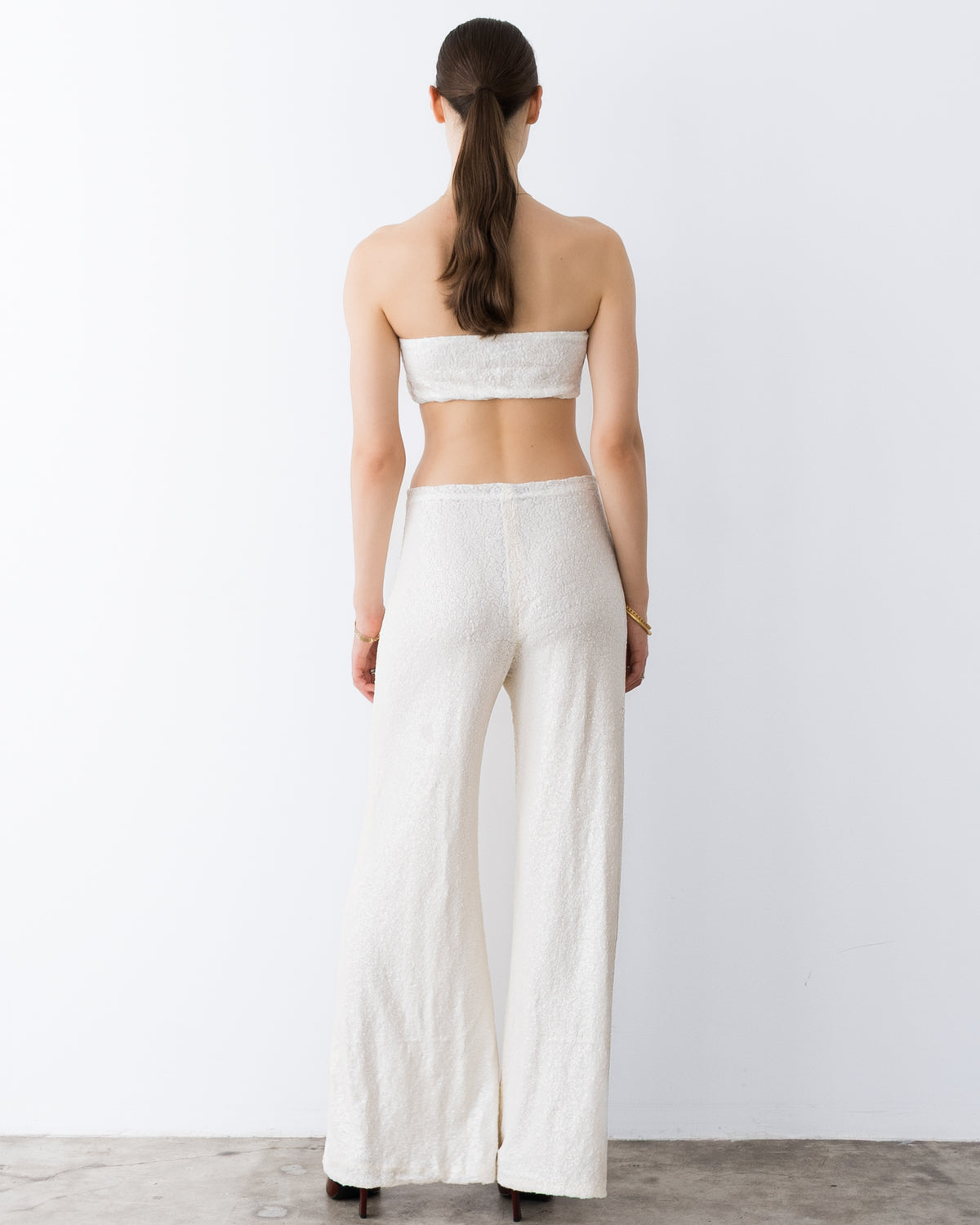 Ivory Sequin Bandeau Top