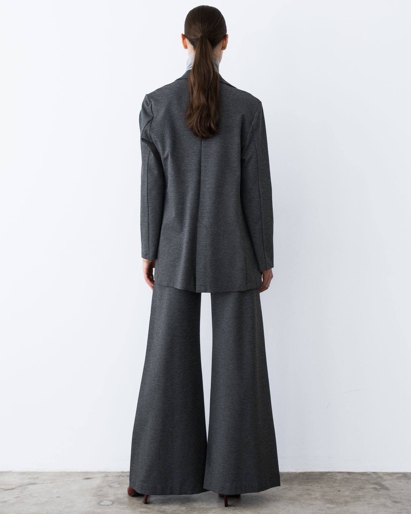 Charcoal Ponte Knit Oversized Blazer