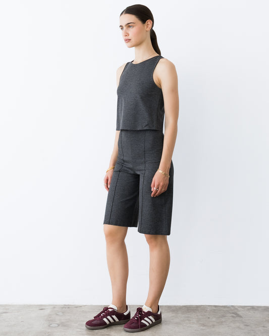 Charcoal Ponte Knit Shorts