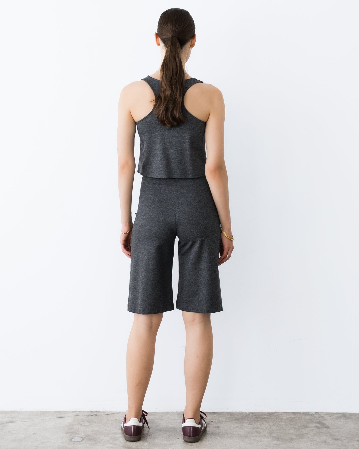 Charcoal Ponte Knit Shorts