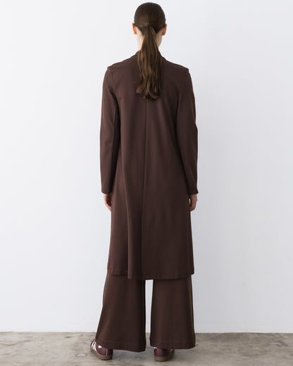 Chocolate Ponte Knit Smoking Jacket