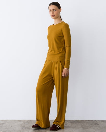 Saffron Sweater Knit Long Sleeve Top