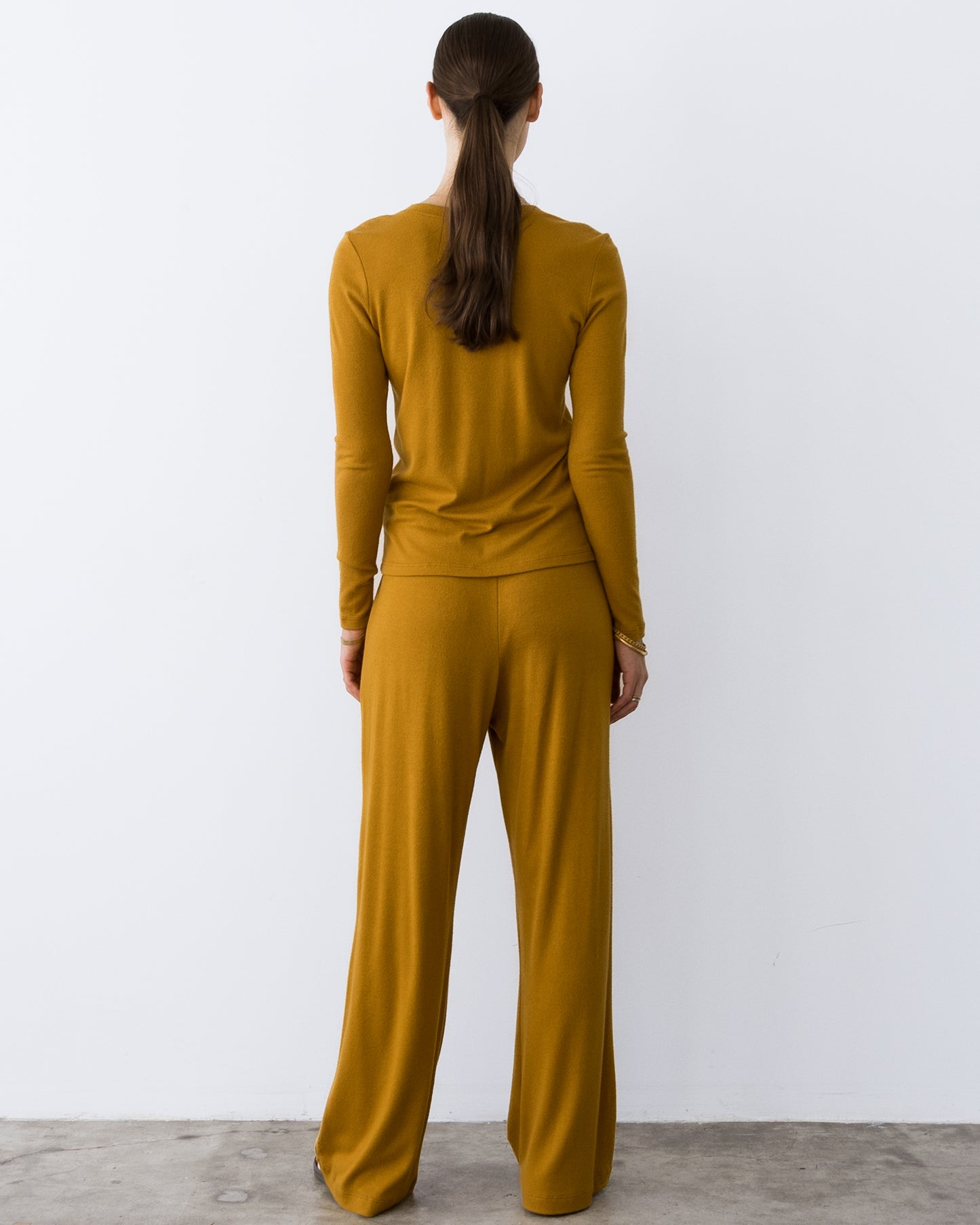 Saffron Sweater Knit Long Sleeve Top