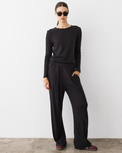 Black Sweater Knit Lounge Pant