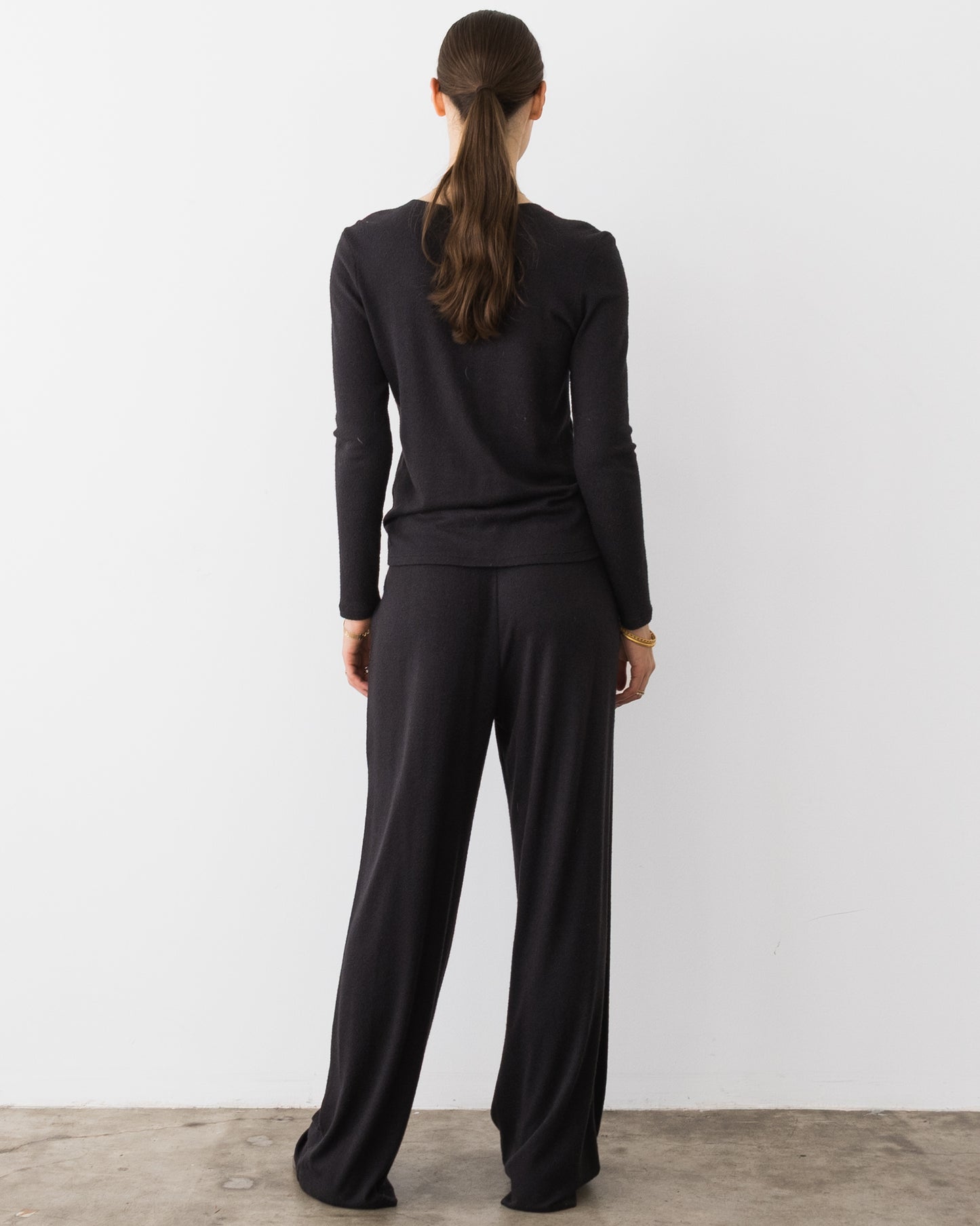 Black Sweater Knit Lounge Pant
