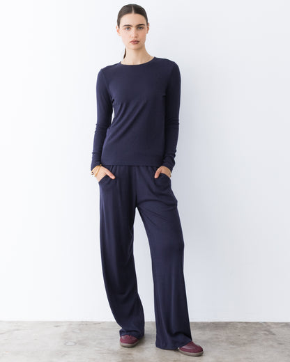 Navy Sweater Knit Lounge Pant