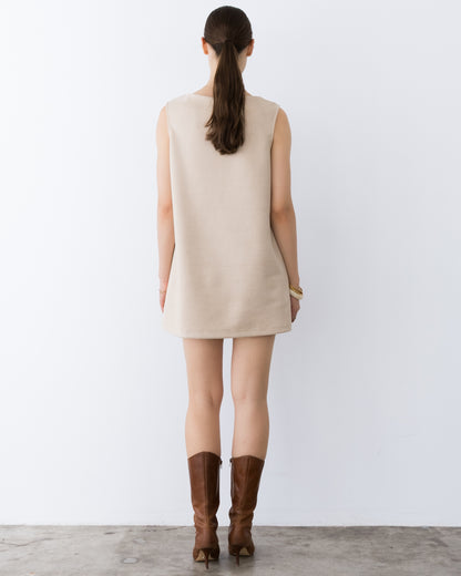 Almond Stretch Suede Party Dress