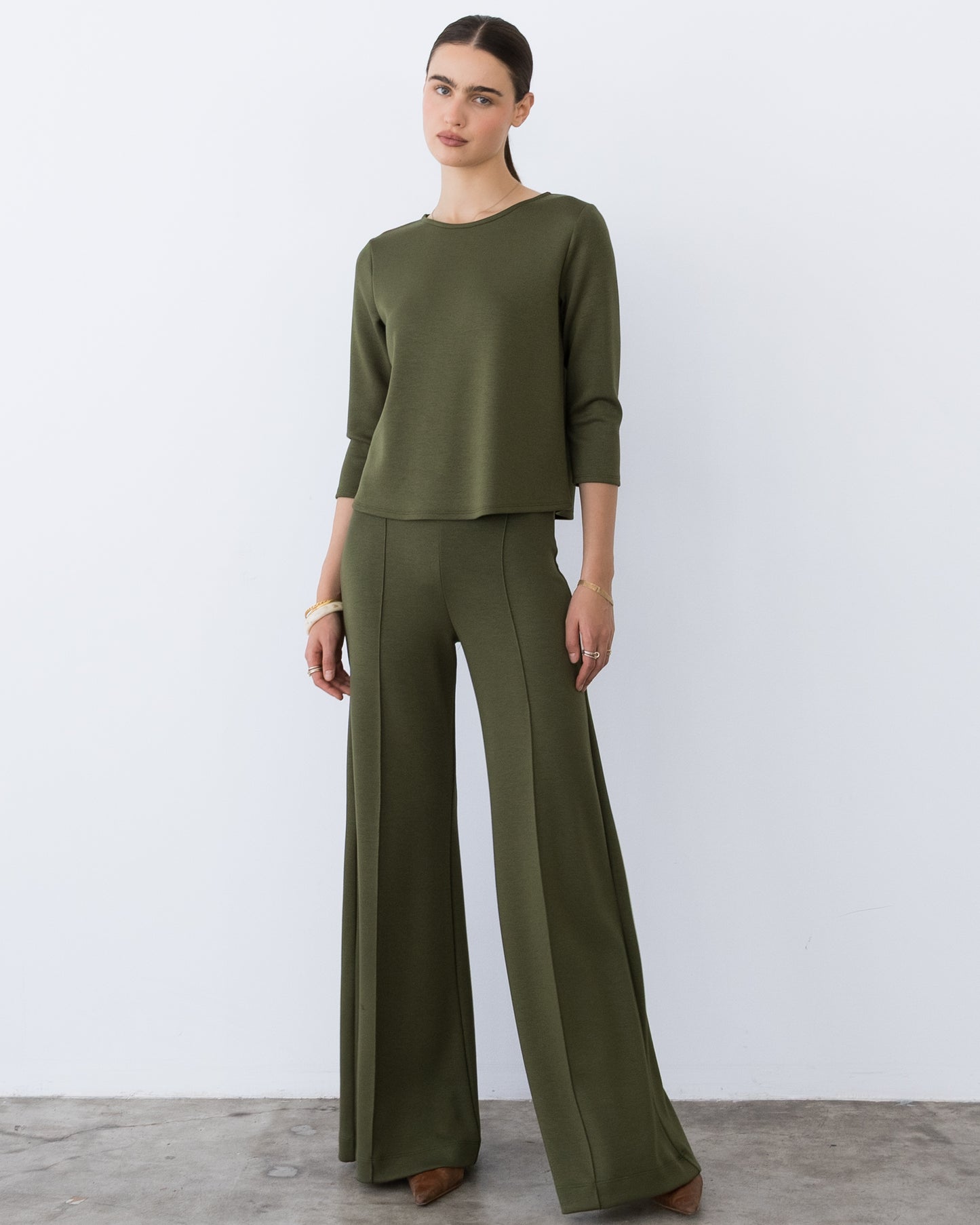 Olive Scuba Standard Wide Leg Pant
