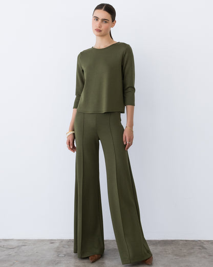Olive Scuba Standard Wide Leg Pant