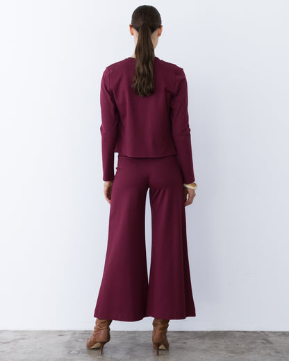 Wine Ponte Knit Bolero