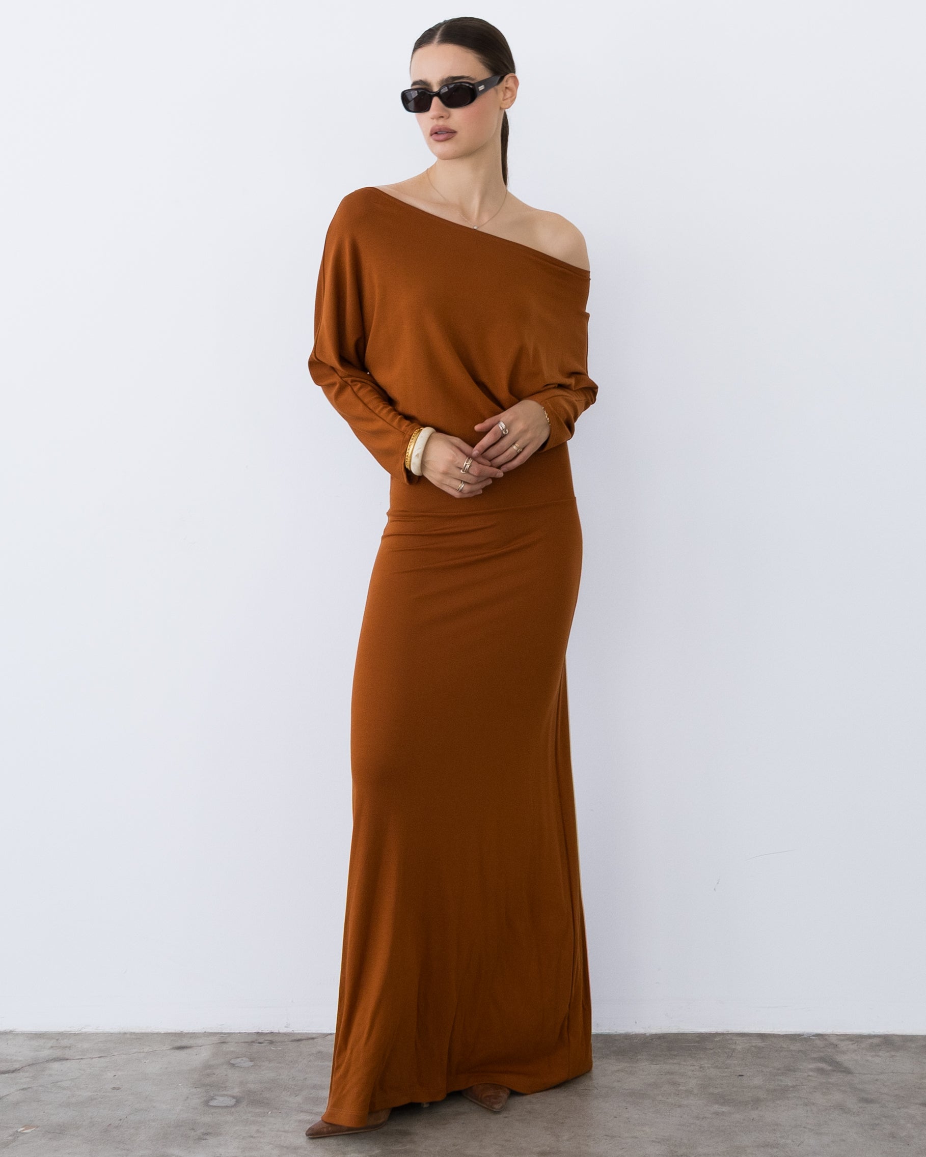 Rust Jersey Cool Girl Dress