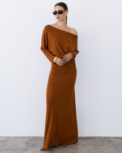 Rust Jersey Cool Girl Dress