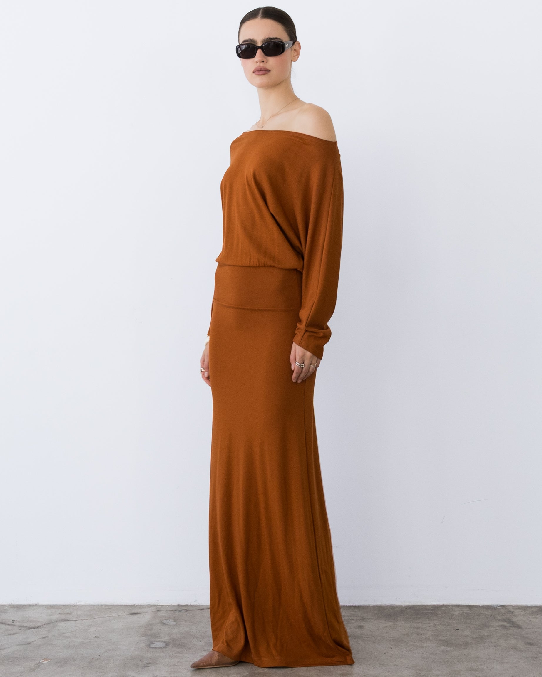 Rust Jersey Cool Girl Dress