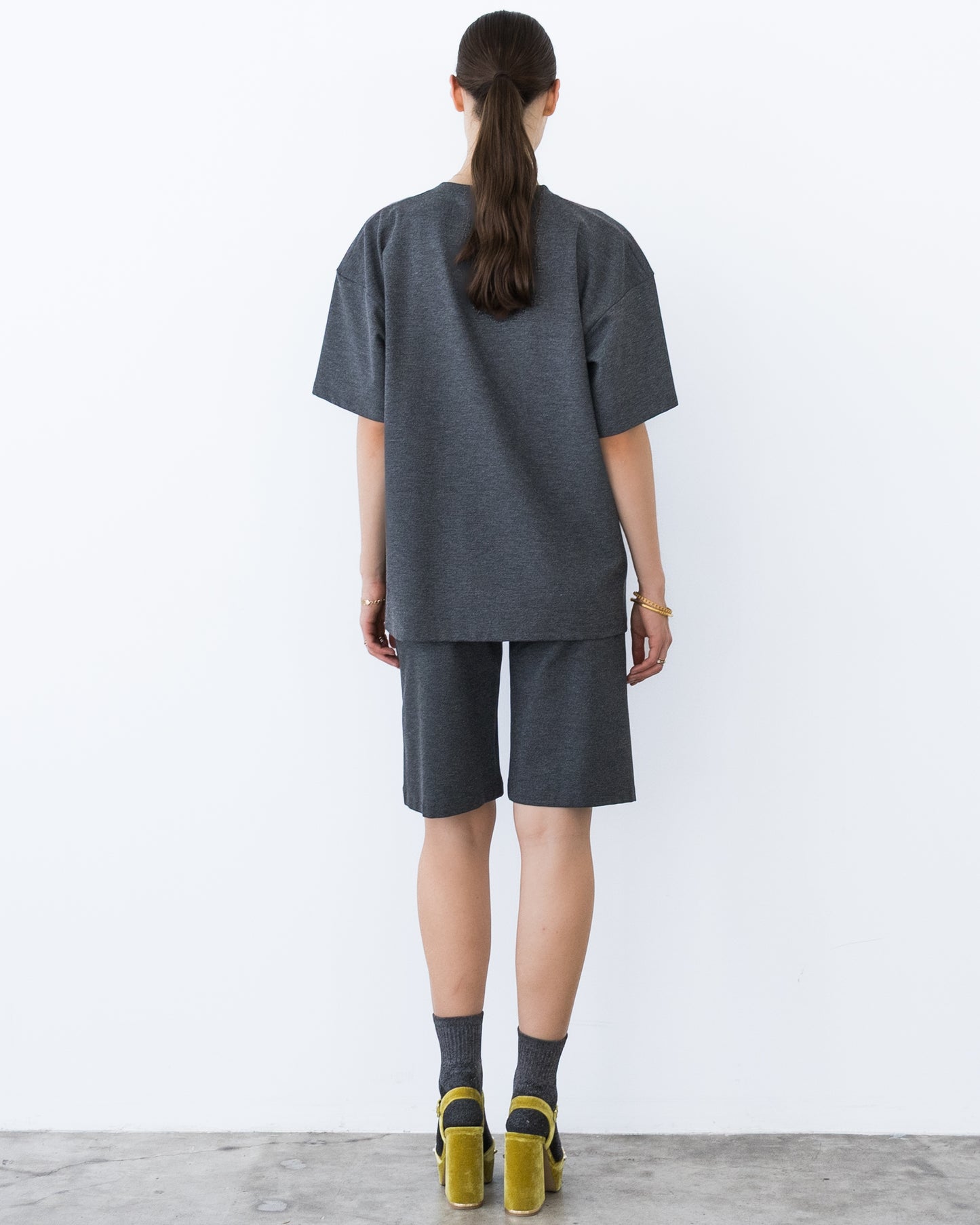 Charcoal Ponte Knit Big Shirt