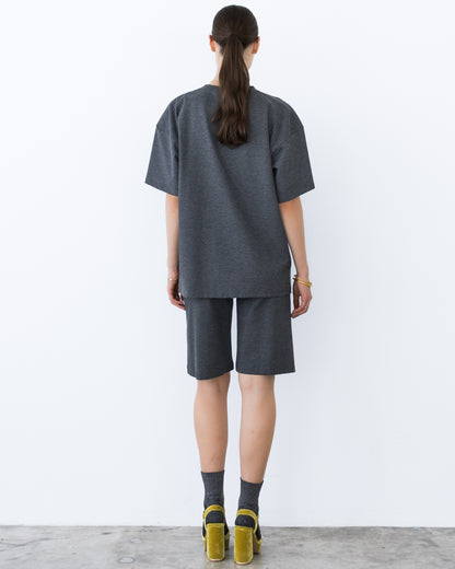 Charcoal Ponte Knit Big Shirt