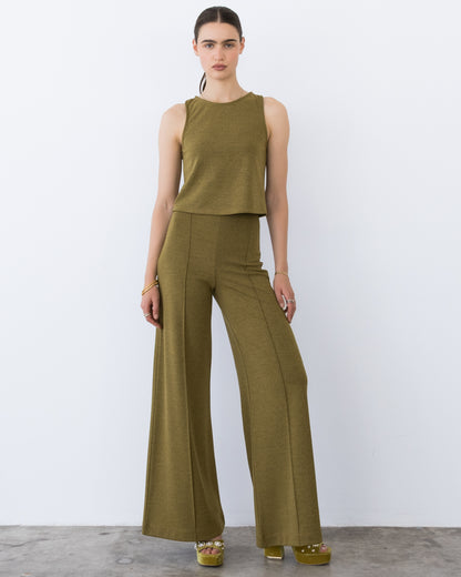 Vintage Knit Chartreuse Standard Wide Leg Pant