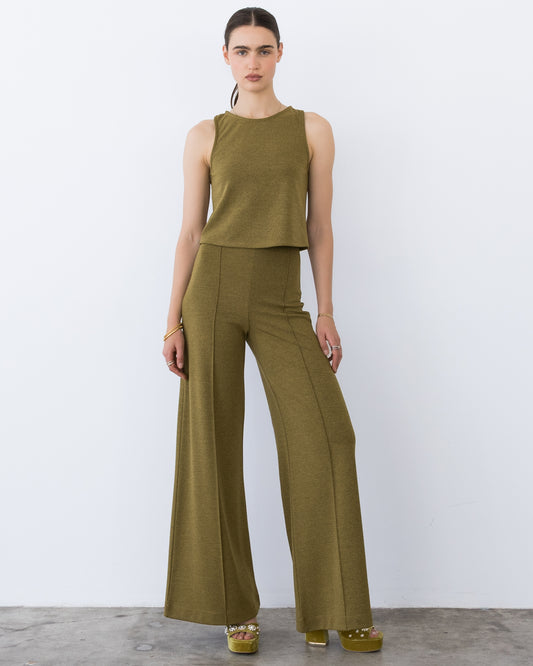 Vintage Knit Chartreuse Standard Wide Leg Pant