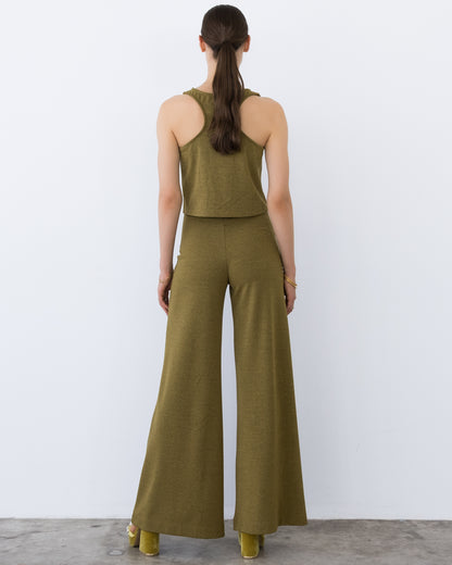 Vintage Knit Chartreuse Standard Wide Leg Pant