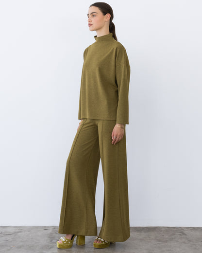 Vintage Knit Chartreuse Funnel Neck Top