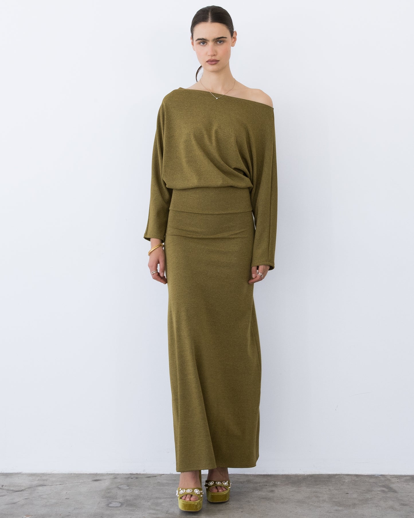 Chartreuse Vintage Knit Cool Girl Dress