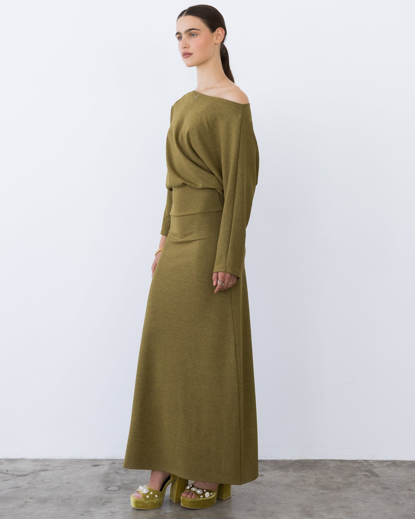 Chartreuse Vintage Knit Cool Girl Dress