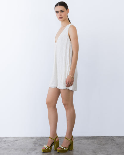 Ivory Sequin Party Dress