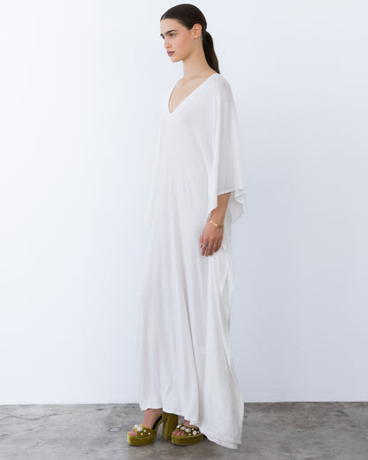 Ivory Sweater Knit Long Caftan