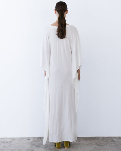 Ivory Sweater Knit Long Caftan
