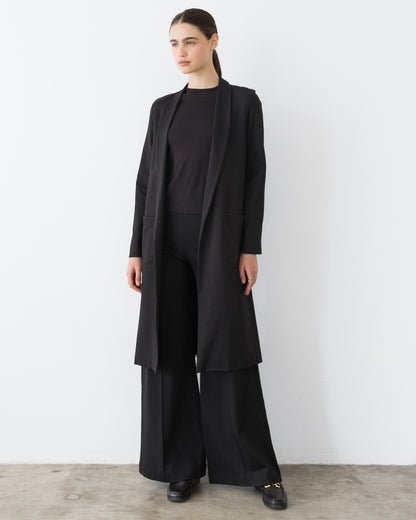 Black Ponte Knit Smoking Jacket