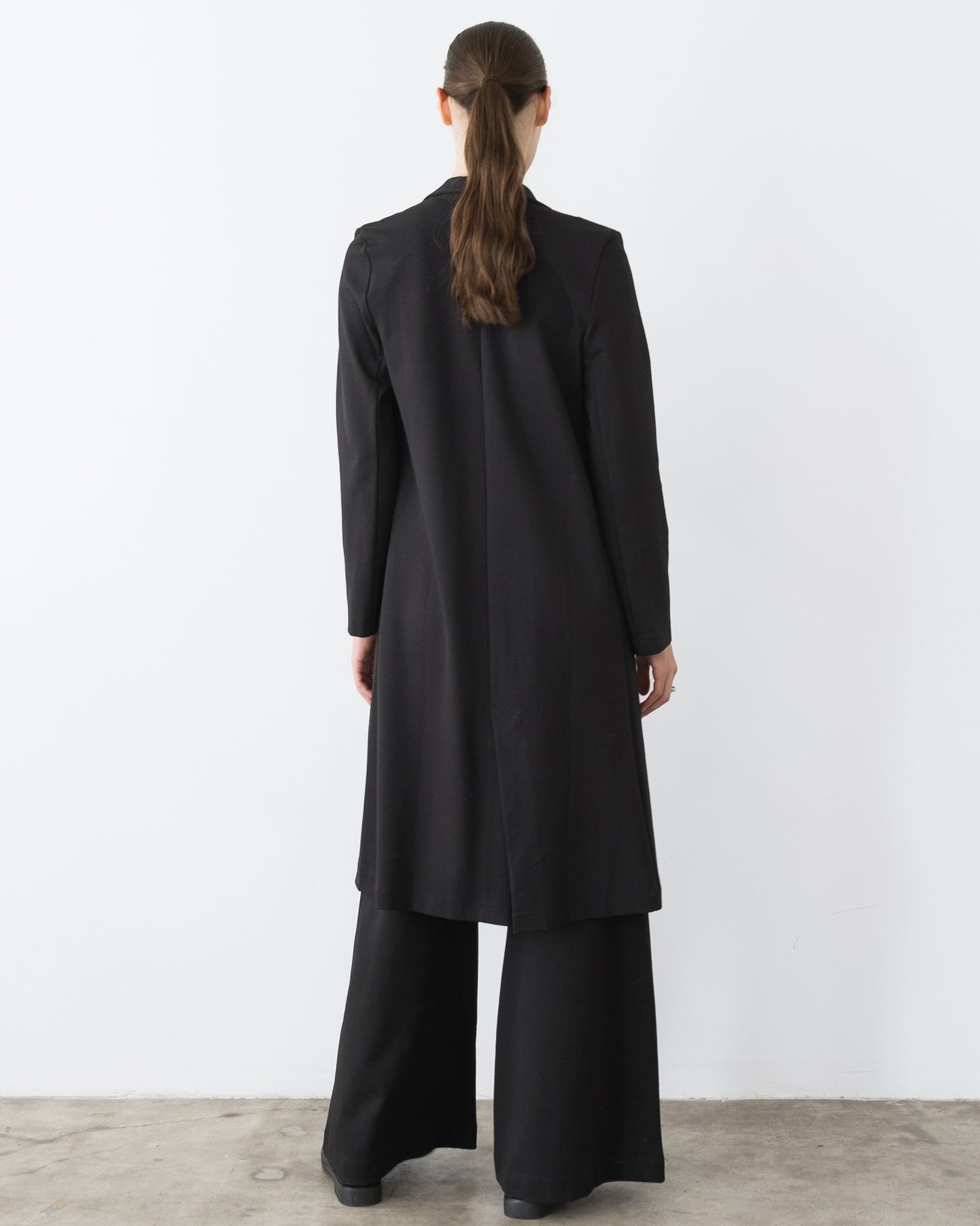 Black Ponte Knit Smoking Jacket