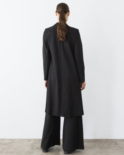 Black Ponte Knit Smoking Jacket